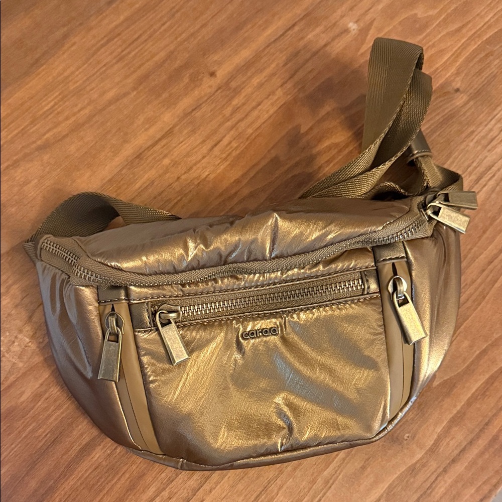 caraa Metallic Bronze Mini Waist Bag